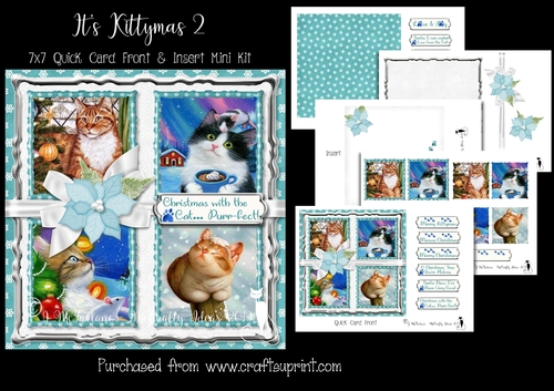 Its Kittymas 2 7x7 Card Front & Insert Mini Kit