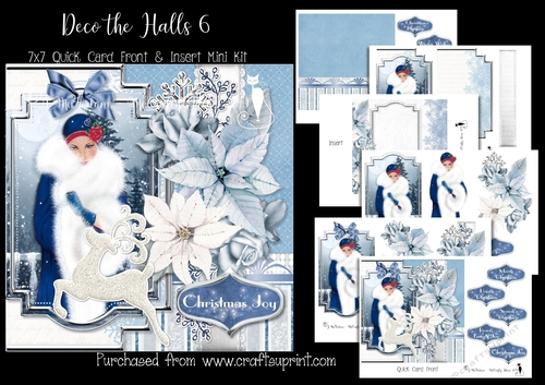 Deco the Halls 6 7x7 Card Front & Insert Mini Kit