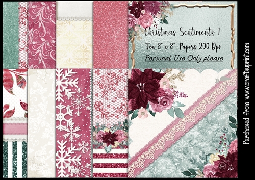 Christmas Sentiments 1 8x8  Papers 200Dpi
