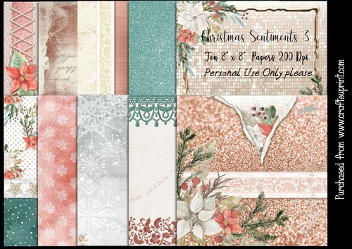 Christmas Sentiments 3 8x8  Papers 200Dpi