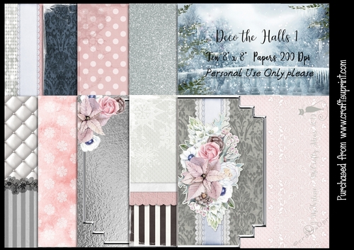 Deco the Halls 1 8x8  Papers 200Dpi