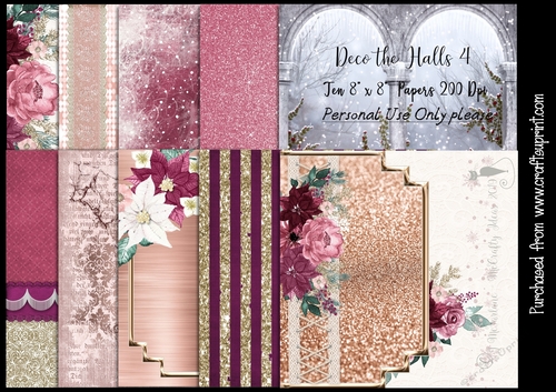 Deco the Halls 4 8x8  Papers 200Dpi