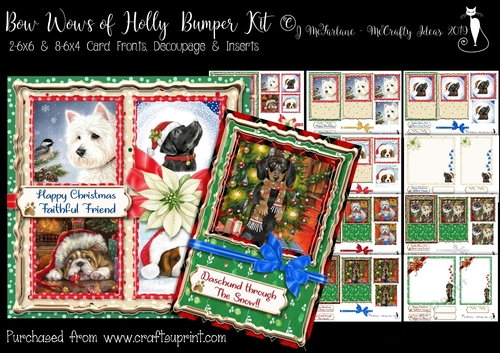 Bow Wows of Holly  6x6 & 6x4 Cards Bumper Kit