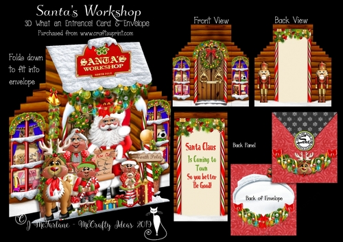 Santas Workshop What an Entrance! Card and Envelope Kit.