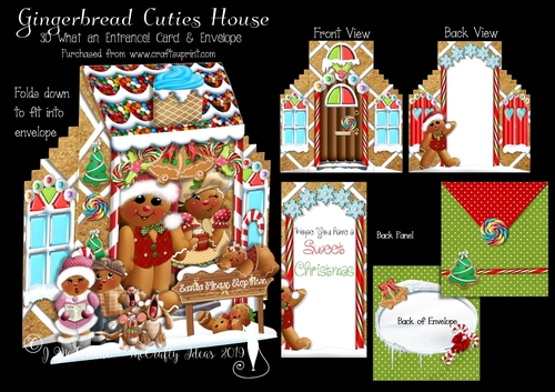 Gingerbread Cuties House What an Entrance! Card and Envelope Kit.
