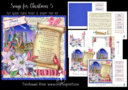 Songs for Christmas 5 - 7x7 Card Front & Insert Mini Kit