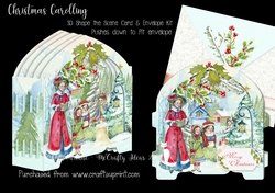 Christmas Carolling Shape the Scene 3D Card and Envelope Kit.