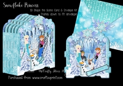  Snowflake Princess Shape the Scene 3D Card and Envelope Kit.