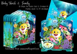 Baby Shark & Family Shape the Scene 3D Card and Envelope Kit.