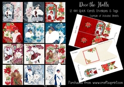 Deco the Halls 12 4x4 Cards, with Envelopes and Tags