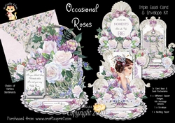Occasional Roses Triple Easel Card and Envelope Kit.
