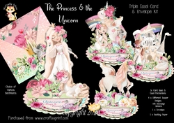 The Princess & the Unicorn Triple Easel Card and Envelope Kit. 