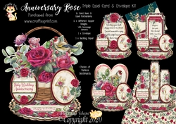 Anniversary Rose Triple Easel Card Kit