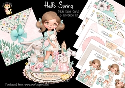 Hello Spring 1 Triple Easel Card and Envelope Kit.