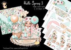 Hello Spring 3 Triple Easel Card and Envelope Kit.