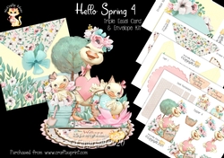 Hello Spring 4 Triple Easel Card and Envelope Kit.
