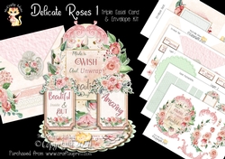 Delicate Roses 1 Triple Easel Card and Envelope Kit.