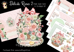 Delicate Roses 2 Triple Easel Card and Envelope Kit.