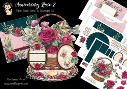 Anniversary Rose 2 Triple Easel Card