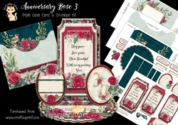 Anniversary Rose 3 Triple Easel Card