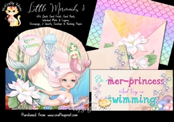 Little Mermaids 3 - 6x6 Complete Card & Envelope Kit