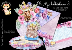 Oh My Whiskers 3 3d Easel Vase and Envelope Kit. 