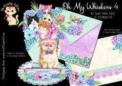 Oh My Whiskers 4 3d Easel Vase and Envelope Kit.