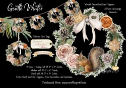 Gentle Winter 1 Wreath Decorations/Card Toppers.