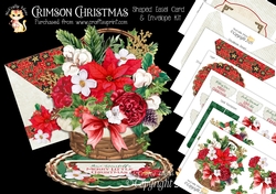 Crimson Christmas 3d Shaped Easel Card and Envelope Kit.