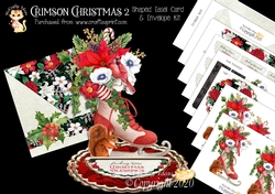 Crimson Christmas 2 3d Shaped Easel Card and Envelope Kit.