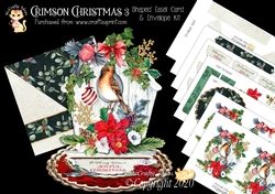 Crimson Christmas 3 3d Shaped Easel Card and Envelope Kit.