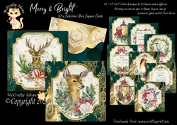 Merry & Bright Selection Box 10 Square Cards & Envelope Set
