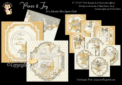 Peace & Joy Selection Box 10 Square Cards & Envelope Set