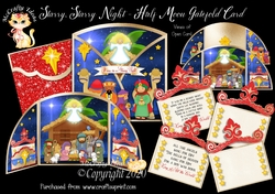 Starry Starry Night Half Moon Gatefold Card Kit