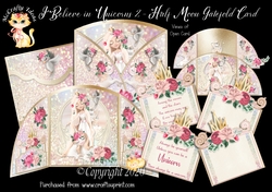 I Believe in Unicorns 2 Half Moon Gatefold Card Kit