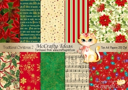 10 x A4 Traditional Christmas 2  Papers 200Dpi