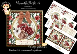 Memorable Christmas 4 5.5 x5.5 Pyramage Card front and Inserts Mini Kit