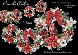 Memorable Christmas Wreath Decorations/Card Toppers