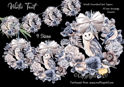 Winter Frost Wreath Decorations/Card Toppers