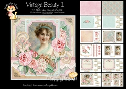 Vintage Beauty 1 - 7x7 Card Front & Insert