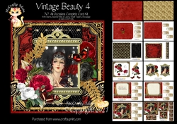 Vintage Beauty 4 - 7x7 Card Front & Insert