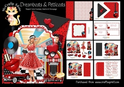 Dreamboats and Petticoats Shaped Card and Envelope Kit.