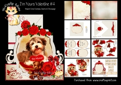 Im Yours Valentine 4 Shaped Card and Envelope Kit.