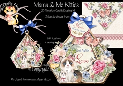 Mama & Me Kitties 3d Terrarium Cards & Envelopes Kit