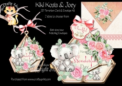 Kiki Koala & Joey 3d Terrarium Cards & Envelopes Kit