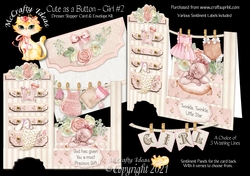 Cute as a Button - Girl #2 Dresser Stepper Card