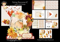 Fall-ing Raccoons #2 Shaped Card and Envelope Kit