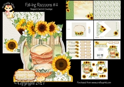 Fall-ing Raccoons #4 Shaped Card and Envelope Kit