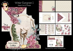 Winter Evergreen 1 Shaped Card and Envelope Kit