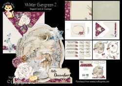 Winter Evergreen 2 Shaped Card and Envelope Kit